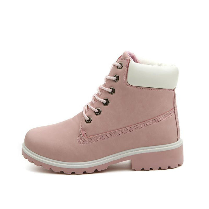Women Fur Lining Lace Up Outdoor Winter Casual Snow Ankle Boots - Trendha