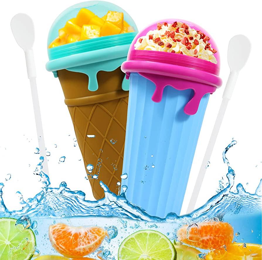 500ml Large Capacity Slushy Cup Summer Squeeze Homemade Juice Water Bottle Quick-Frozen Smoothie Sand Cup Pinch Fast Cooling Magic Ice Cream Slushy Maker Beker Kitchen Gadgets - Trendha