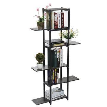 6 Tiers Wooden Bookshelf Plant Flower Stand Storage Rack Home Office Decorations Stand - Trendha