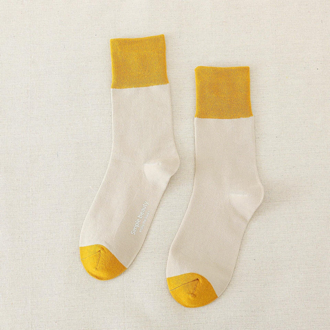 New Socks Women's Wild Color Hot Stamping Ladies Tube Socks Cotton Color Matching Breathable Women's Socks - Trendha
