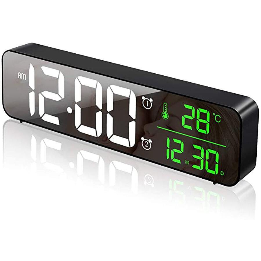 USB LED 3D Music Dual Alarm Clock Thermometer Temperature Date HD LED Display Electronic Desktop Digital Table Clocks - Trendha