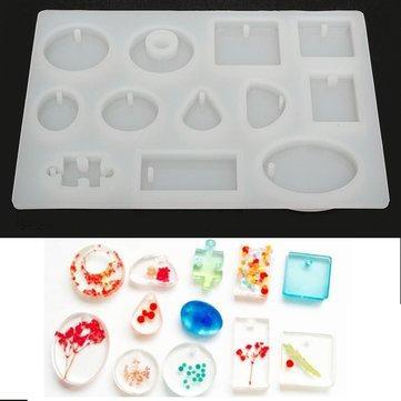 12 Models Silicone Mold Mould Resin DIY Pendant Jewelry Tools Accessories - Trendha