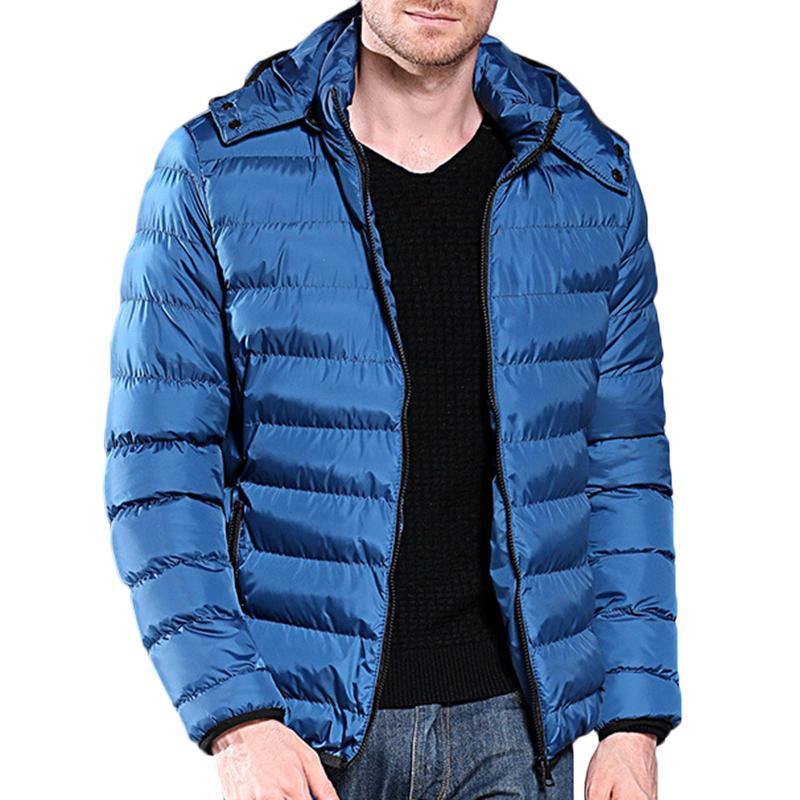 Mens Winter Hooded Windproof Warm Insulated Padded Jacket - Trendha