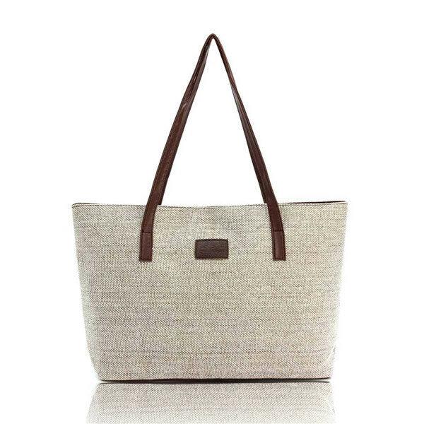 Women Canvas Tote Bags Casual Simple Shoulder Bags Large Capcity Shopping Bags - Trendha