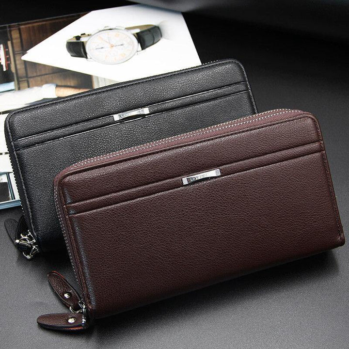 Men Faux Leather Large Capacity Business 5.8 Inch Phone Clutch Wallet Multi-slot Card Holder Wallet - Trendha