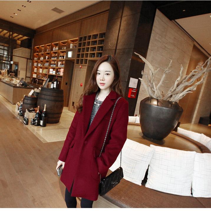 Top And Woolen Coat Mid Length Slim Fit - Trendha