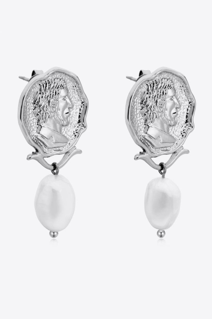 Gold-Plated Pearl Drop Earrings - Trendha