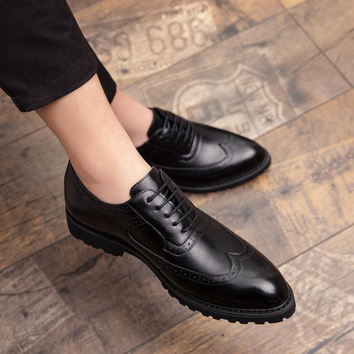Men's Small Leather Shoes Business Suits British Bullock White Men's Shoes - Trendha