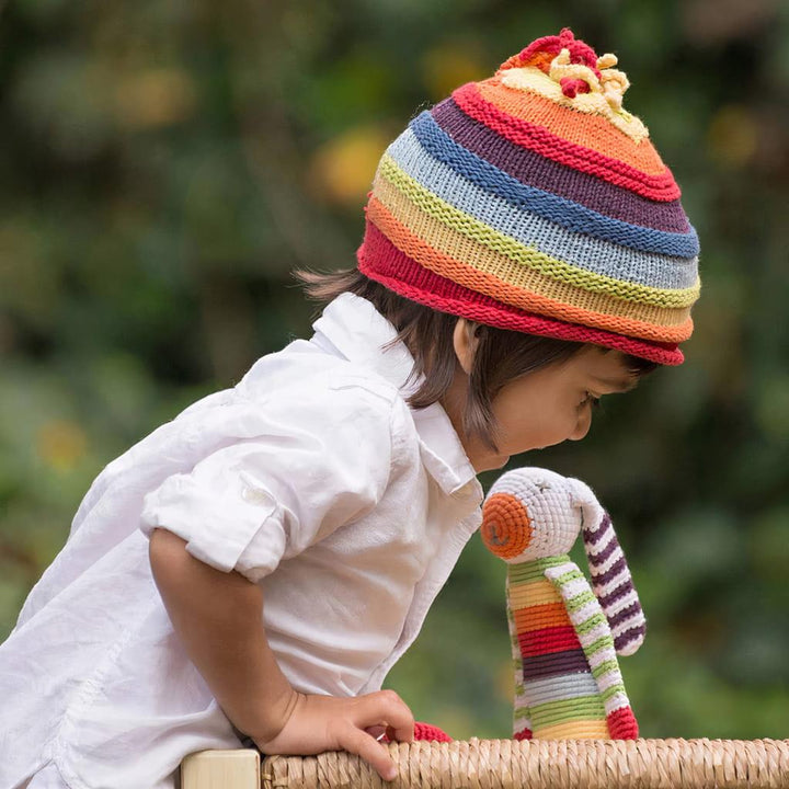 Rainbow Stripey Hat 6-12 months - Trendha