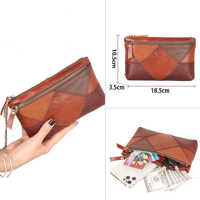 Wallet With Contrast Color And Large Capacity Soft Leather - Trendha