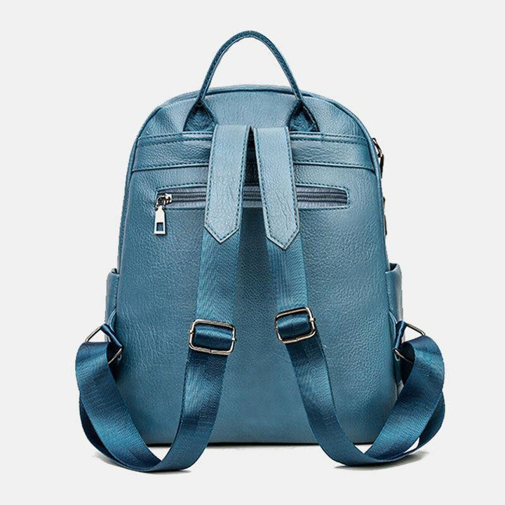 Women PU Leather Multi-carry Casual Outdoor School Bag Backpack Shoulder Bag - Trendha