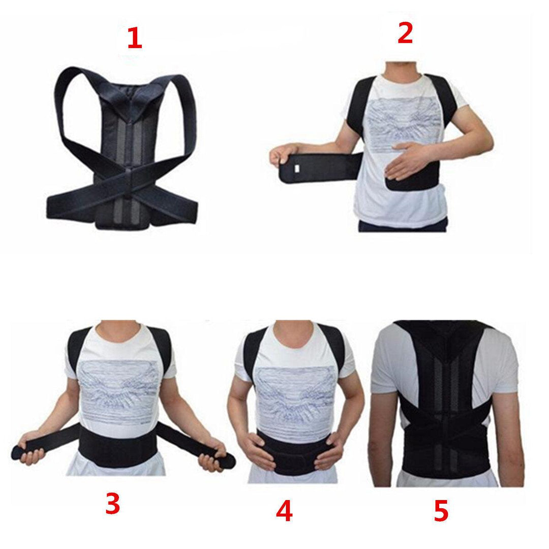 Adjustable Back Support Belt Back Posture Corrector Shoulder Lumbar Spine Support Back Protector - Trendha