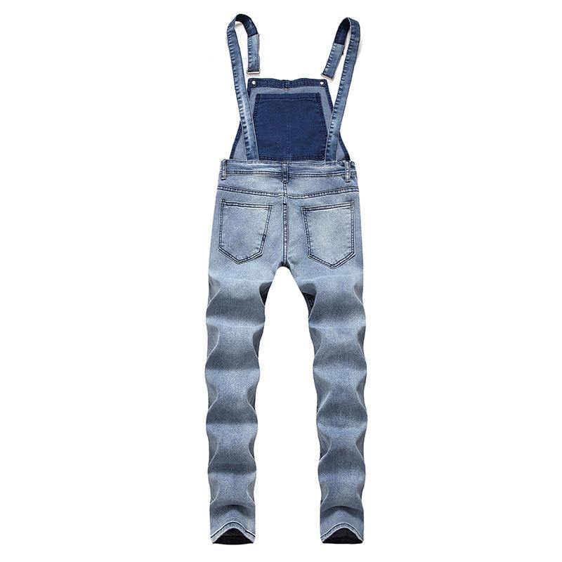 Denim Overalls Suspenders Ripped Jeans for Men - Trendha