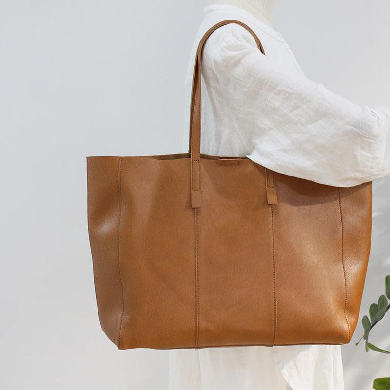 Large-capacity leather handbag - Trendha