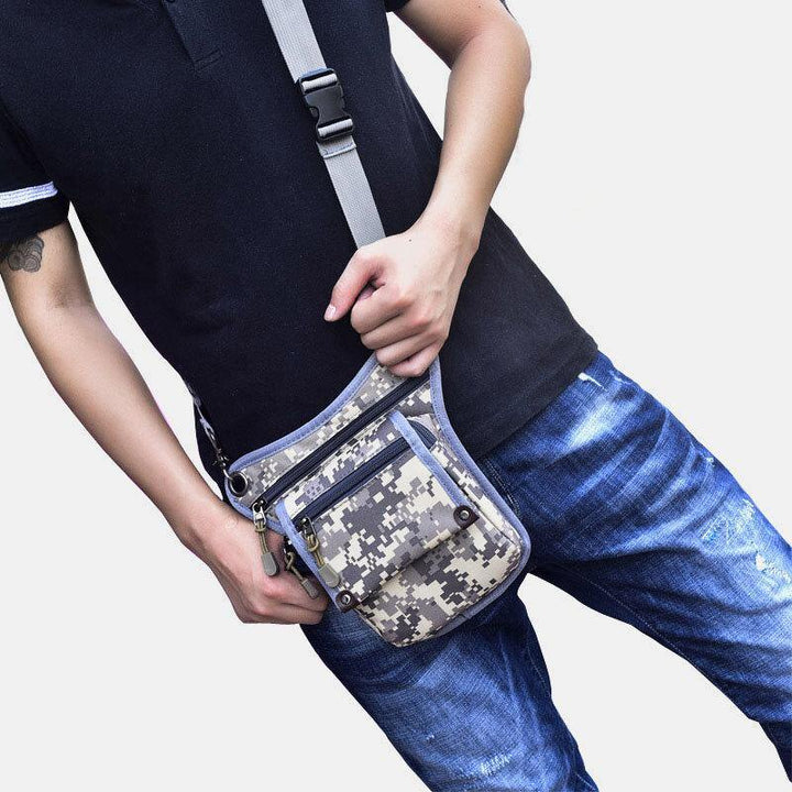 Men Nylon Camouflage Tactical Outdoor Sport Multifunction Waterproof Waist Bag Leg Bag Shoulder Bag For Riding - Trendha