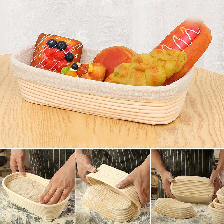 Banneton Bread Pan Bakery Proofing Bread Proofing Basket For Dough Bakery Tools Box Oval Fermentation Rattan Basket - Trendha