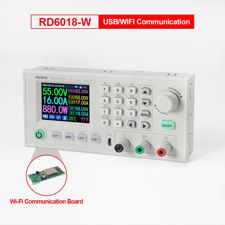 RIDEN® RD6018 RD6018W USB WiFi DC to DC Voltage Step Down Power Supply Module Buck Converter Voltmeter Multimeter 60V 18A 1080W - Trendha