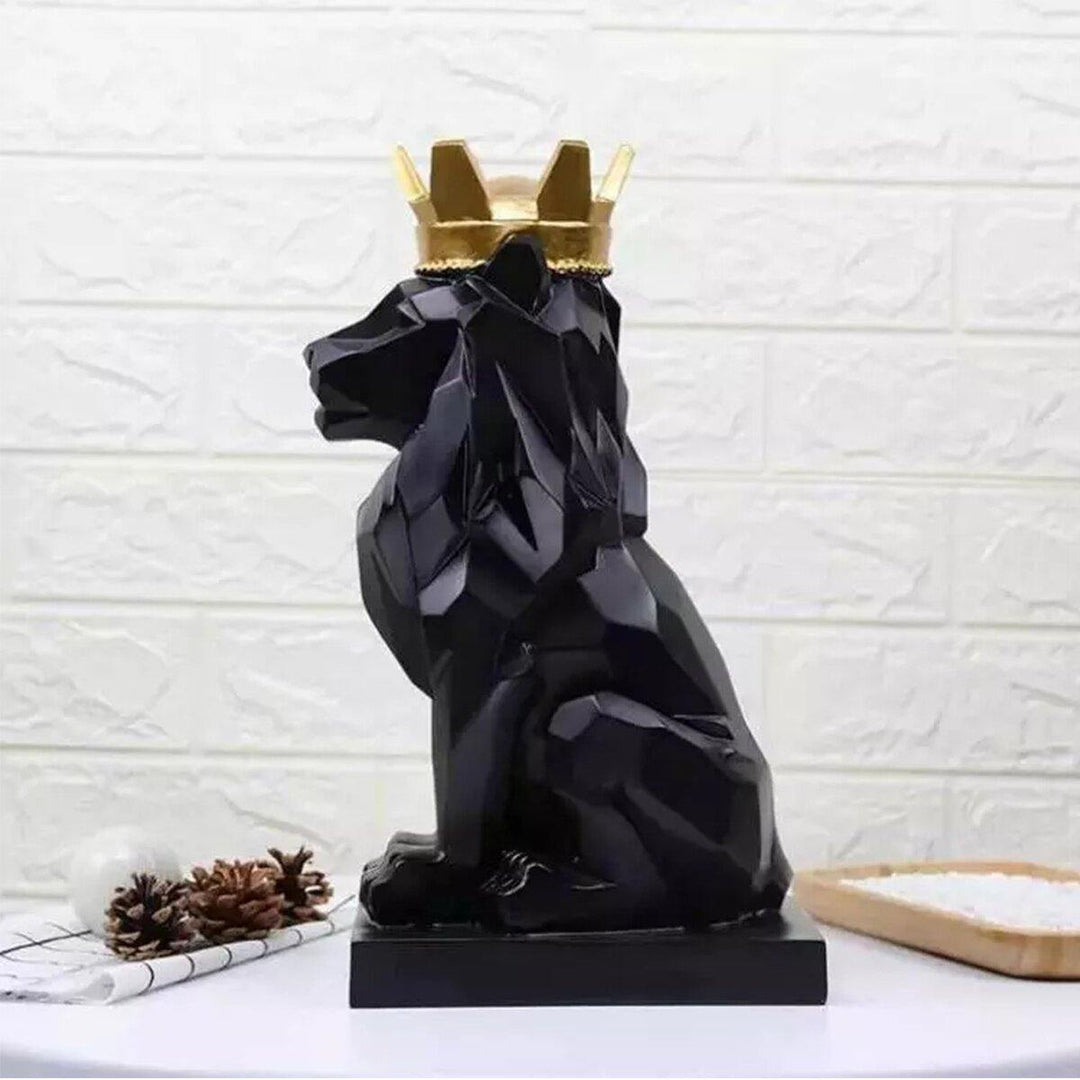 Nordic Handsome Crown Lion Resin Statue Handicraft Home Decor Sculptures Gift - Trendha