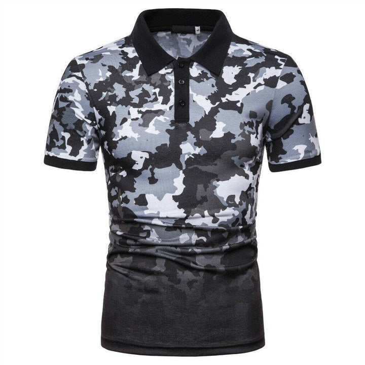 Mens Fashion Camouflage Printing Loose Short Sleeve Casual Golf Shirts - Trendha