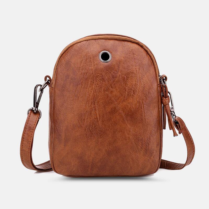 Women PU Leather Argyle Pattern Earphone Hole Casual 6.3 Inch Phone Bag Crossbody Bags Shoulder Bag - Trendha