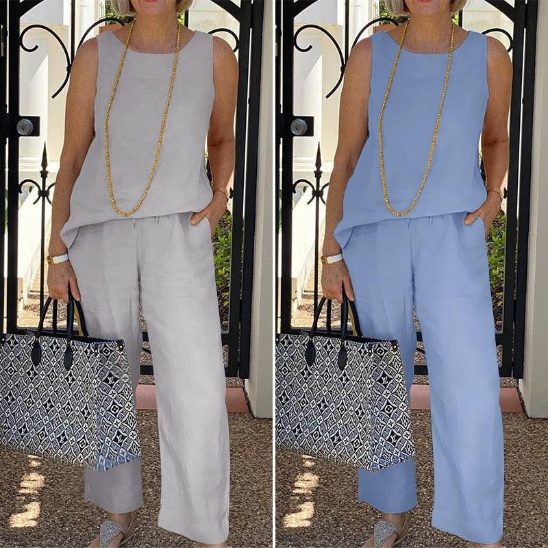 Women's Two Piece Set Of Ninth Wide Leg Pants - Trendha