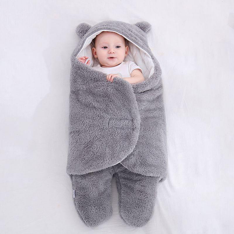 Baby Sleeping Bag Ultra-Soft Fluffy Fleece Newborn Receiving Blanket Infant Boys Girls ClothesSleeping Nursery Wrap Swaddle - Trendha