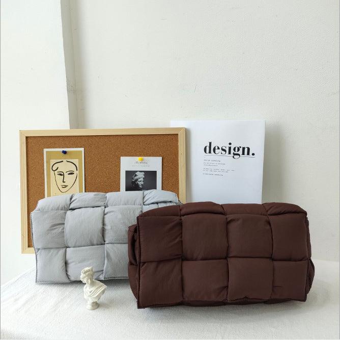 Sponge Woven Pillow Crossbody Shoulder Bag - Trendha