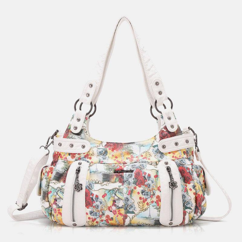 Women Floral Waterproof Multicolor Print Handbag Crossbody Bag Shoulder Bag - Trendha