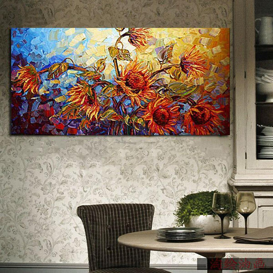 120x60cm Abstract Flower Canvas Print Art Oil Paintings Home Wall Decor Unframed - Trendha