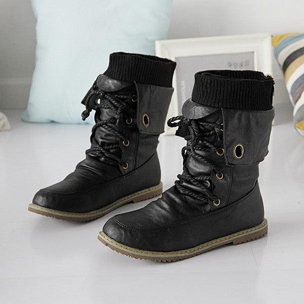 Soft leather motorcycle booties - Trendha