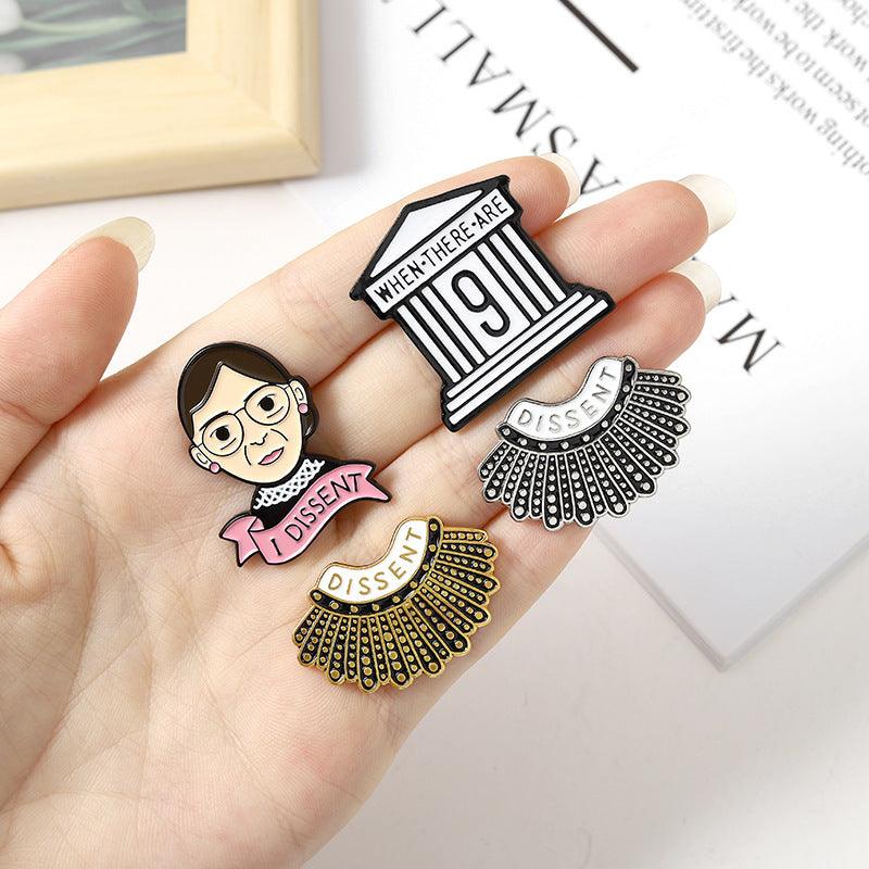 Ruth Bader Ginsburg Brooch Feminist Emblem - Trendha