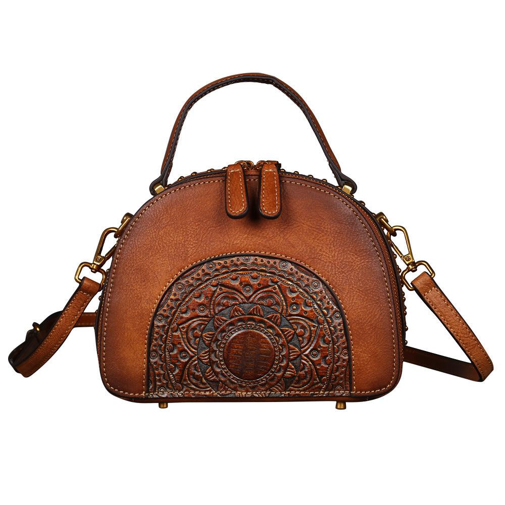 Vintage leather handbag multi-functional suede cowhide - Trendha