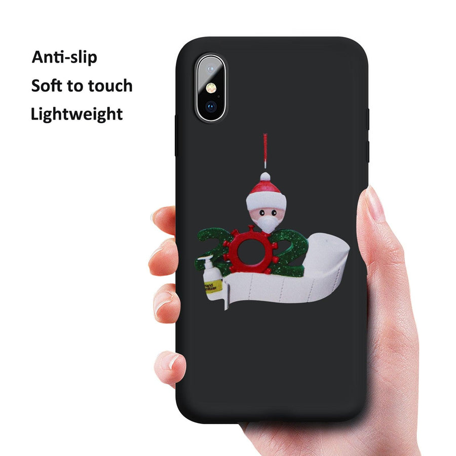 HEKIWAY iPhone X Case,iPhone Xs Case, Liquid Silicone Gel Rubber Full Body Protection Shockproof Case with Personalized Quarantine 2021 Christmas Ornament for iPhone Xs/iPhone X 5.8 inch - Trendha