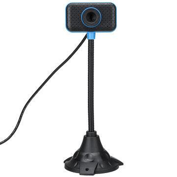 HD 640*480P Flexible Free Rotation USB Webcam Conference Live Manual Focus Plug and Play Computer Camera Built-in Noise Reduction Microphone for PC Laptop - Trendha