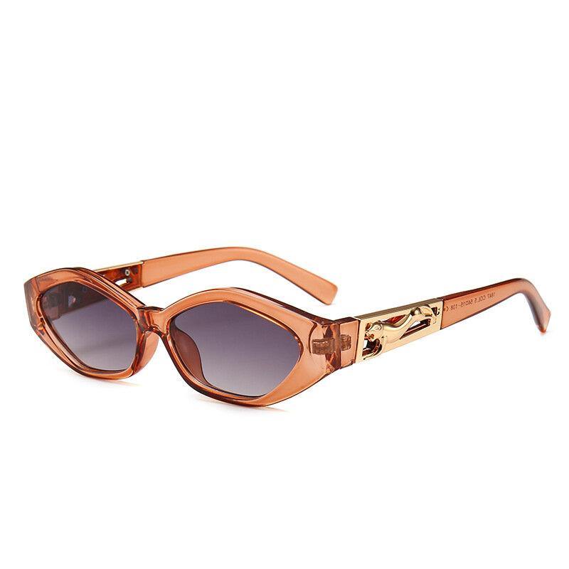 Unisex Angular Cat Eye Sunglasses Legs Jumping Cheetah Gold Decorative Sunglasses - Trendha