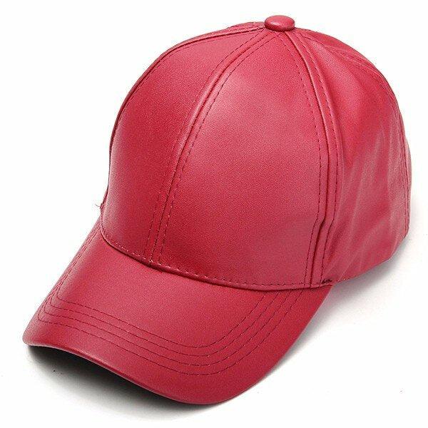 Soft PU Leather Baseball Cap Biker Trucker Adjustable Outdoor Sports Hats For Men Women - Trendha