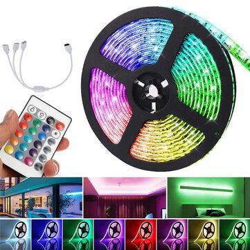 5M DC12V LED Strip Light 5050 RGB Rope Flexible Changing Lamp with Remote Control for TV Bedroom Party Home - Trendha