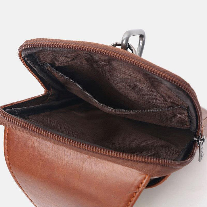 Men Genuine Leather Vintage Multifunctional 6.5 Inch Mini Phone Bag Crossbody Bag Waist Bag Cowhide Bag - Trendha