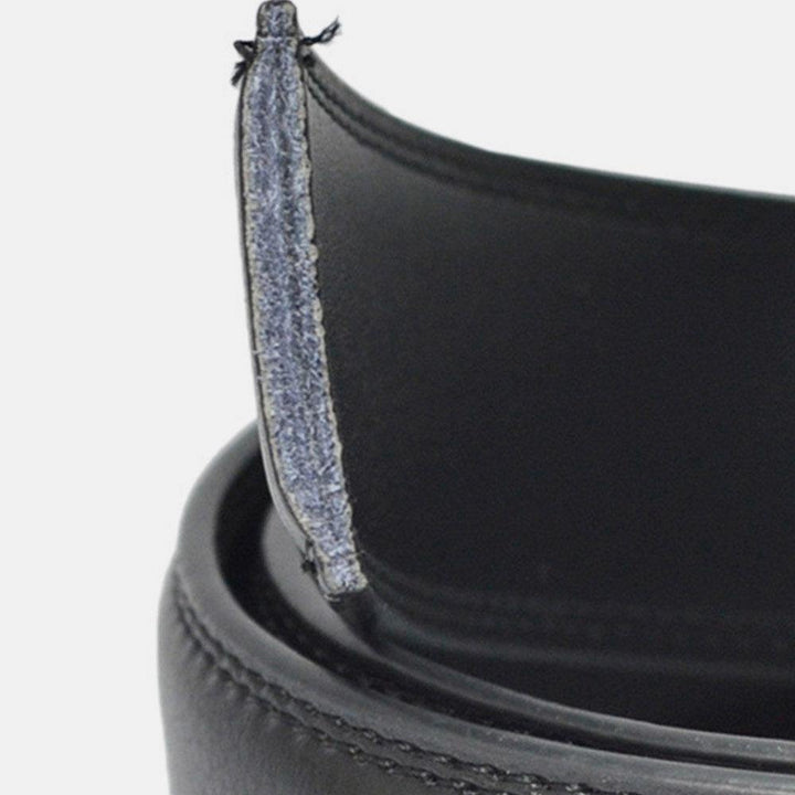 Men Genuine Leather Rectangular Alloy Automatic Buckle 3.5 CM Casual Business Wild Belt - Trendha