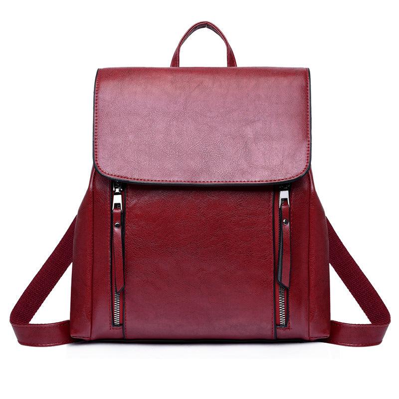 New Women's Bag Fashion Oil Wax Backpack