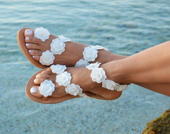 Manufacturers produce summer foreign trade new pu toe flowers flat bottom set ladies fashion large size sandals women now - Trendha