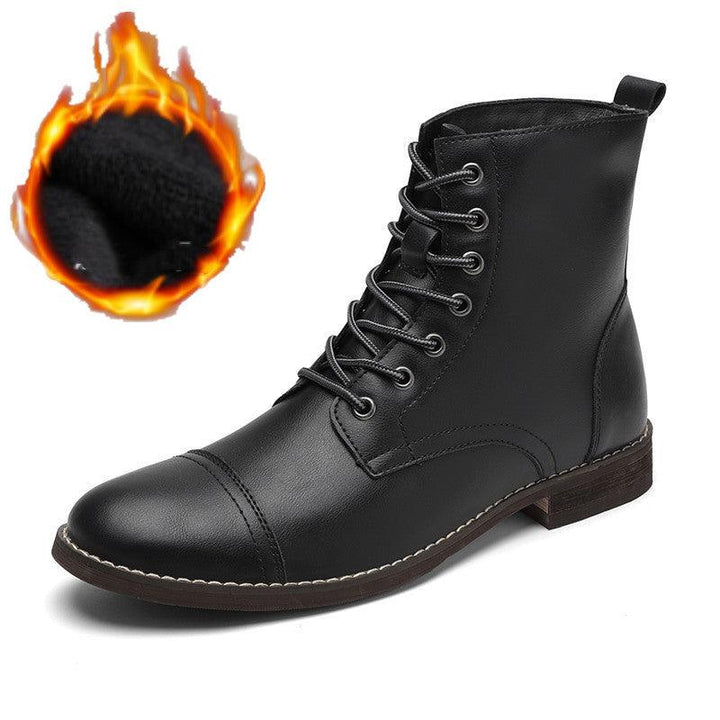 Men's shoes plus cashmere cotton shoes leather boots ankle boots - Trendha