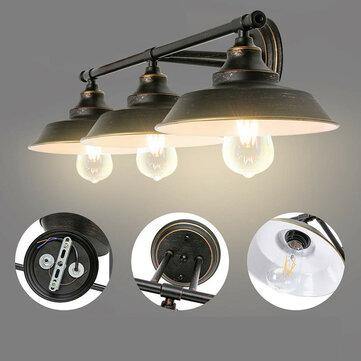 Vintage Industrial Loft Iron Sconces Indoor Modern Shade 3-head Wall Lamp Light - Trendha
