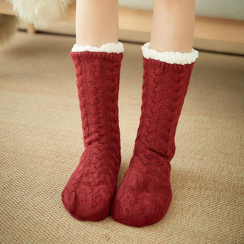 Women Winter Thickening Warm Non-Slip Middle Tube Socks - Trendha