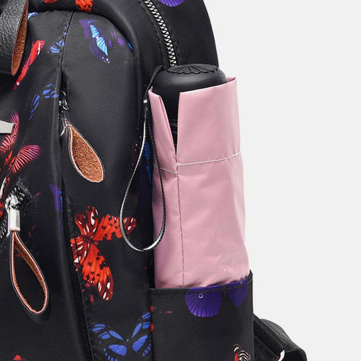 Women Waterproof Multi-carry Butterfly Pattern Casual Outdoor Backpack - Trendha