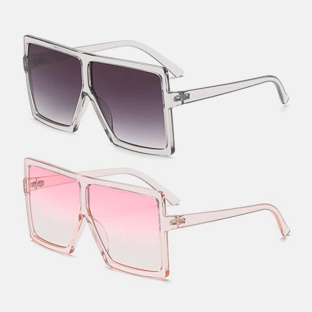 Women Vintage Oversize Square Frame Multi-Color Fashion UV Protection Sunglasses - Trendha