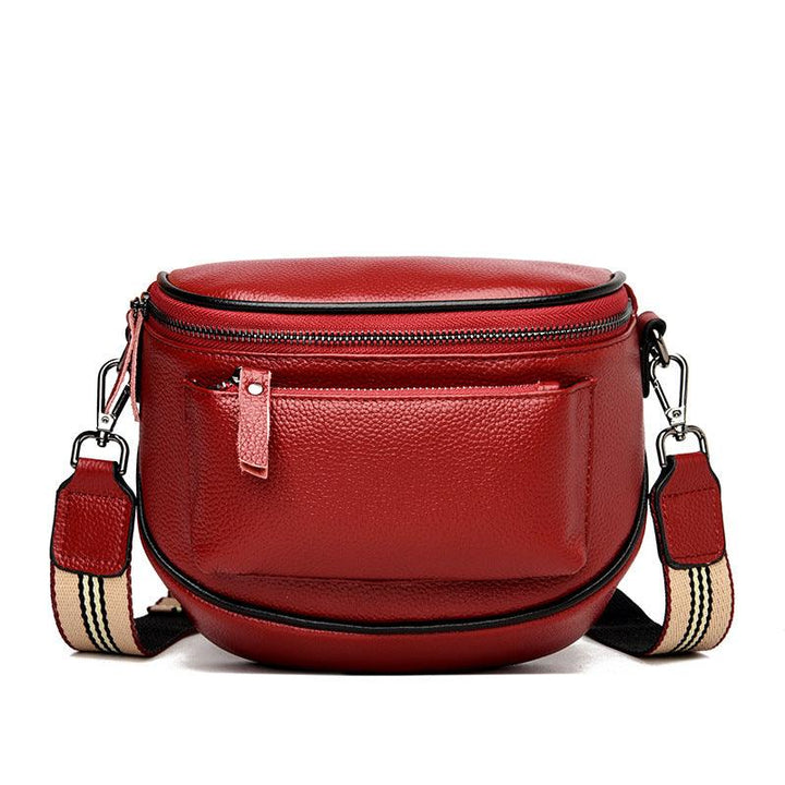 Fashion Lady Leather Diagonal Saddle Bag - Trendha