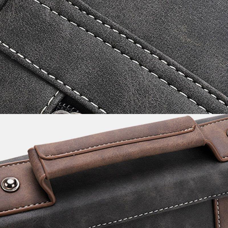 Men Faux Leather Retro Multi-pocket Multifunction Crossbody Bag Shoulder Bag Travel Bag - Trendha