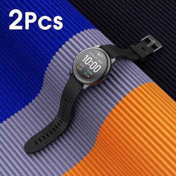 2PCS BT 5.0 Haylou Solar LS05 Full Round Screen Wristband 12 Sport Modes Tracker Heart Rate Monitor 30 Days Standby Smart Watch Global Version - Trendha