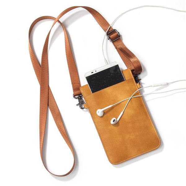 Vintage PU Leather Card Holder 6inch Phone Bag Shoulder Bag Crossbody Bags - Trendha
